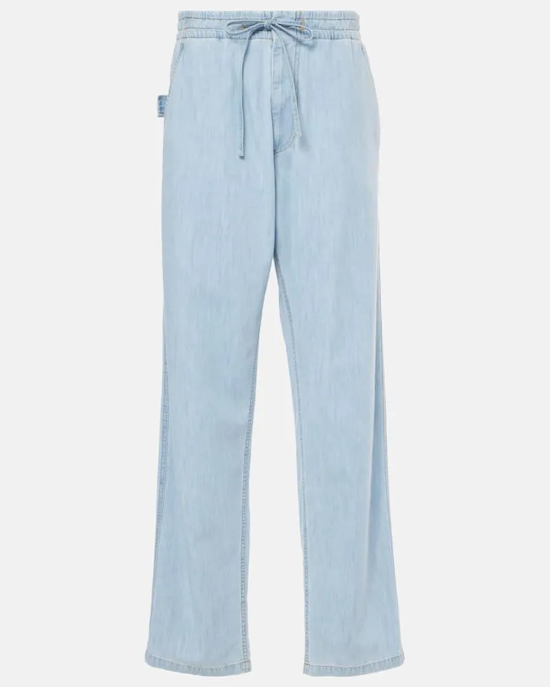 Bottega Veneta High-Rise Wide-Leg Jeans Blau