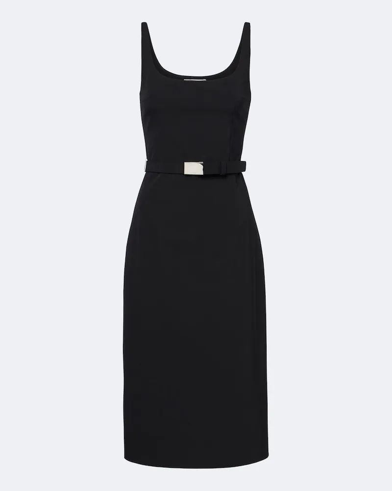 Prada Midikleid aus Crêpe Schwarz