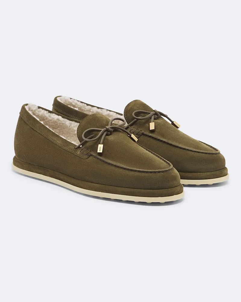 TOD'S Segelschuhe Gommino® aus Veloursleder Grün
