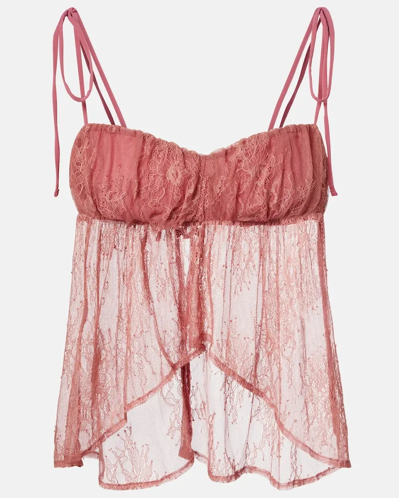 BANANHOT Cropped-Top Kendall aus Spitze Rosa