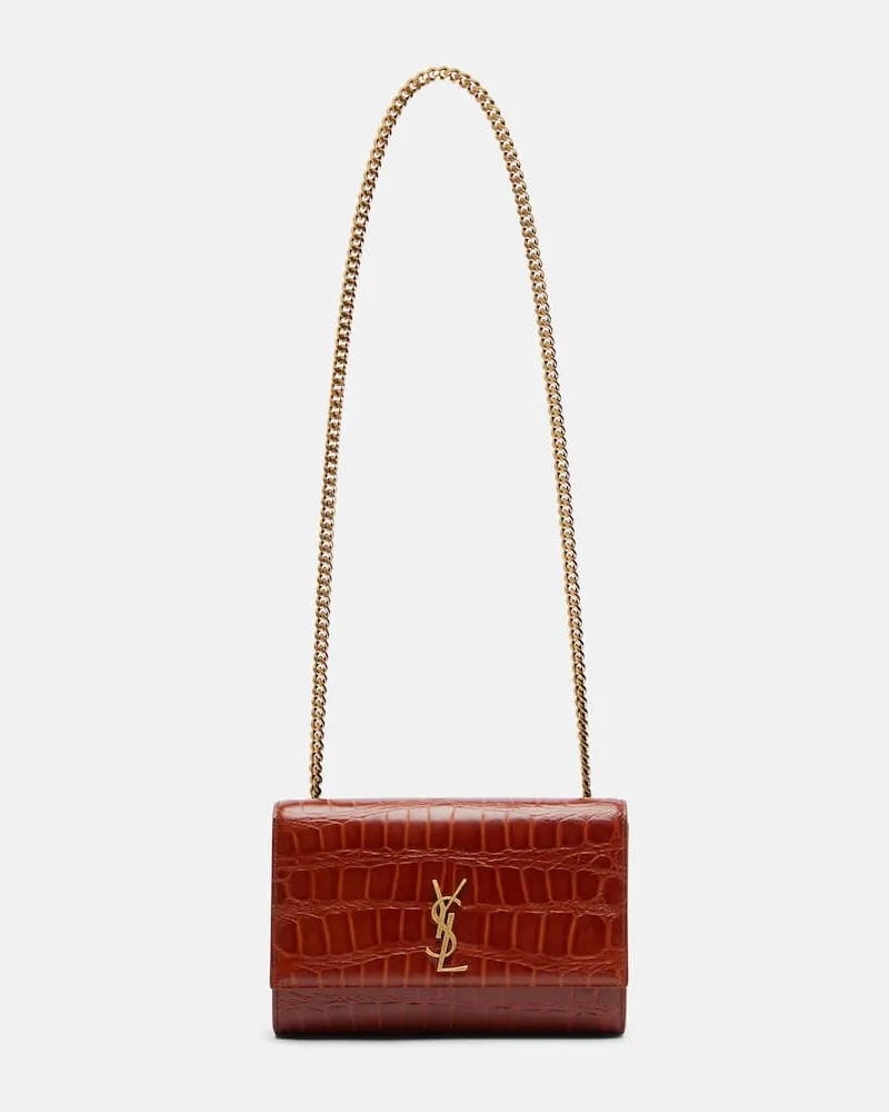 Saint Laurent Schultertasche Kate Small aus Leder Orange