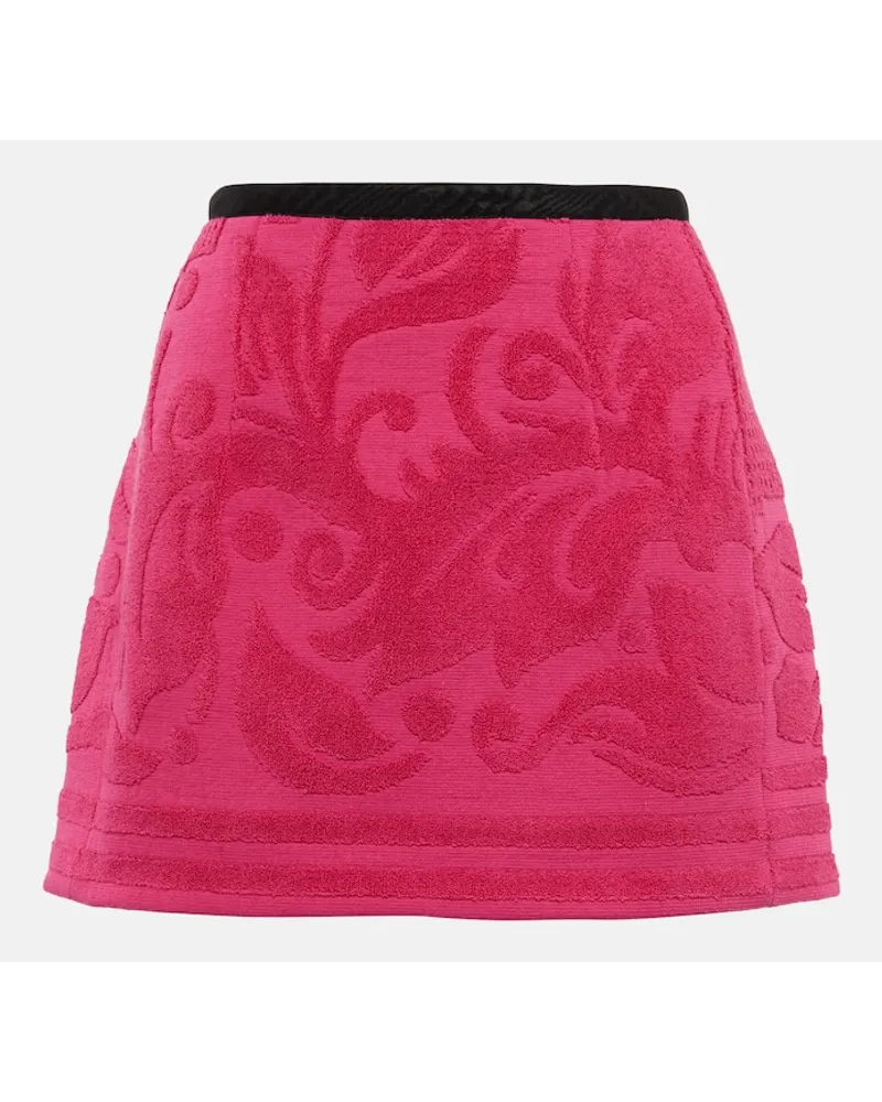 Marine Serre Minirock aus Frottee Pink