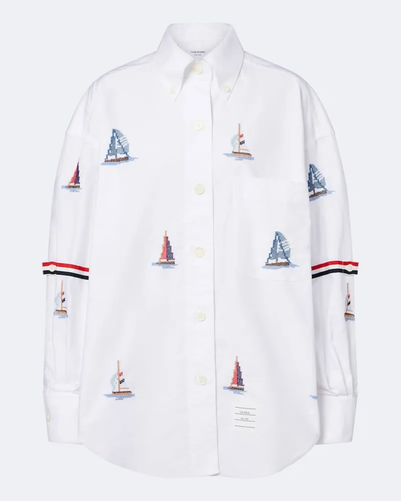 Thom Browne Hemd aus Baumwolle Weiß