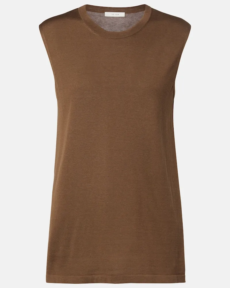 The Row Top Omima aus Seide Braun