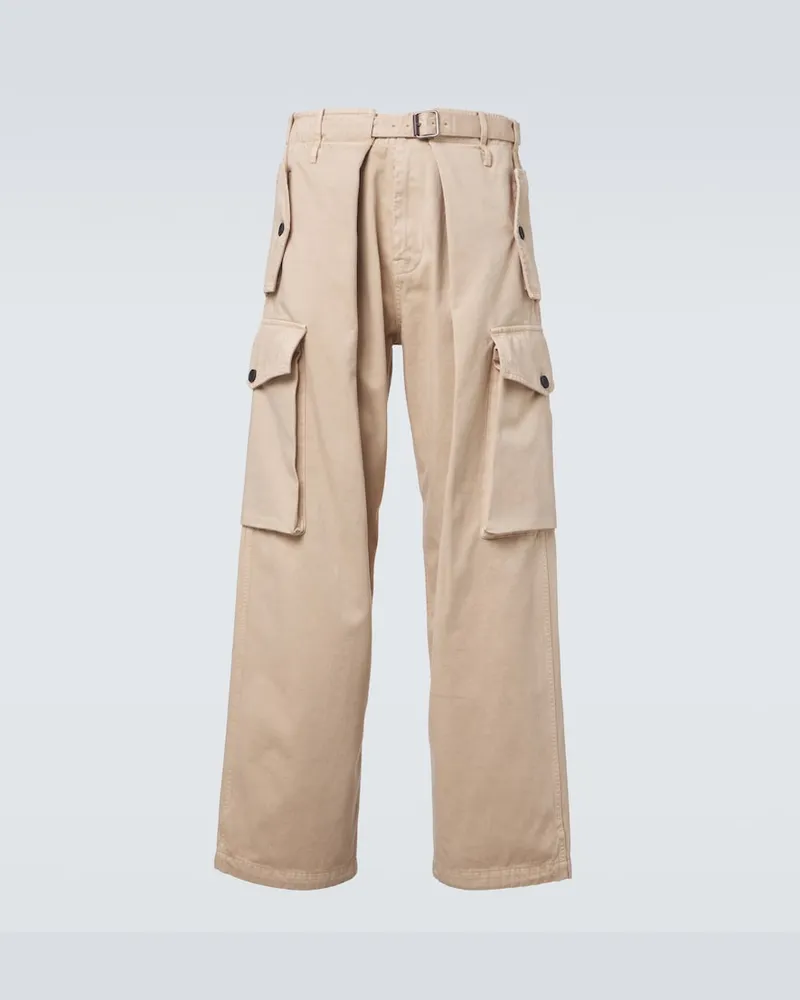 Loewe Cargohose aus Baumwollsatin Beige