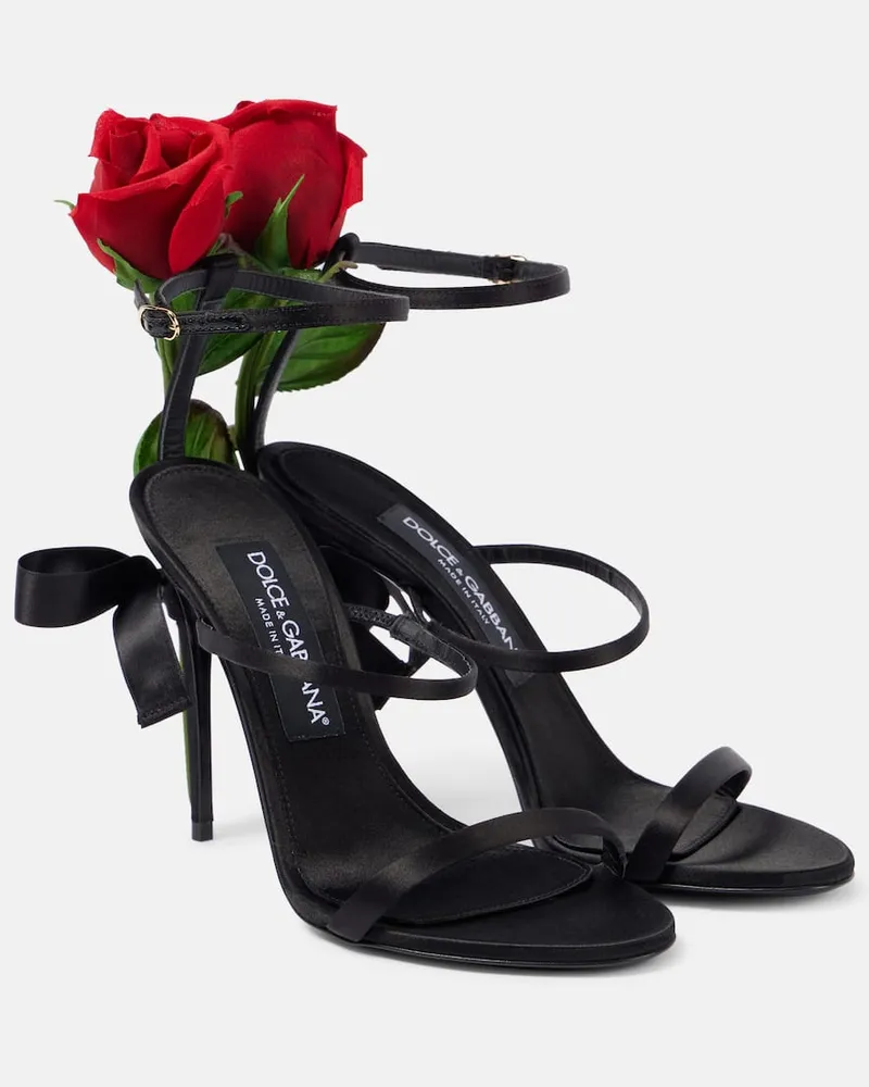 Dolce & Gabbana Sandalen aus Satin Schwarz