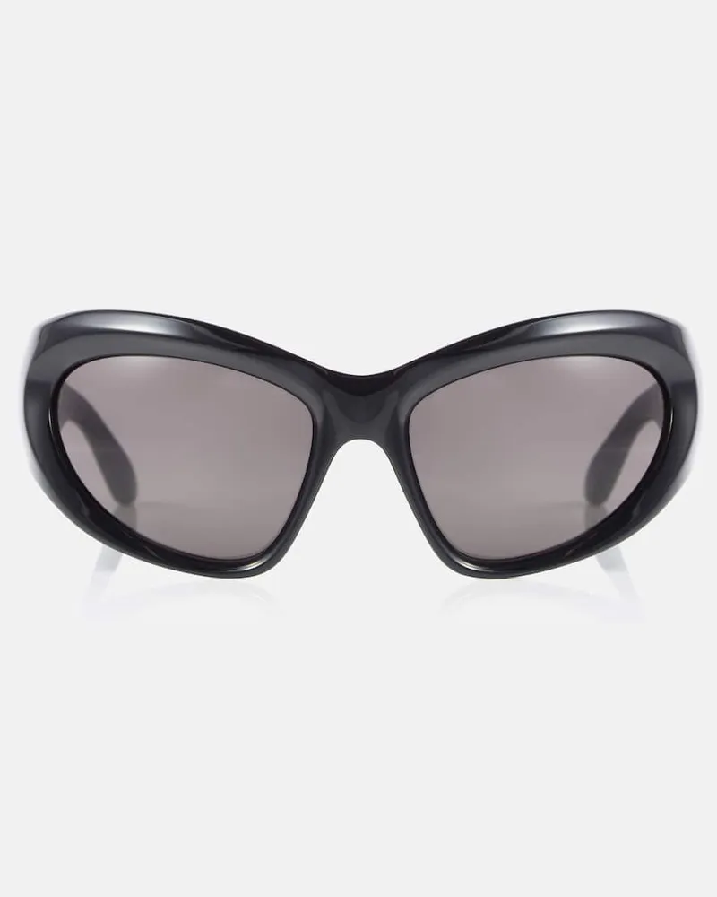 Balenciaga Ovale Sonnenbrille Wrap Schwarz