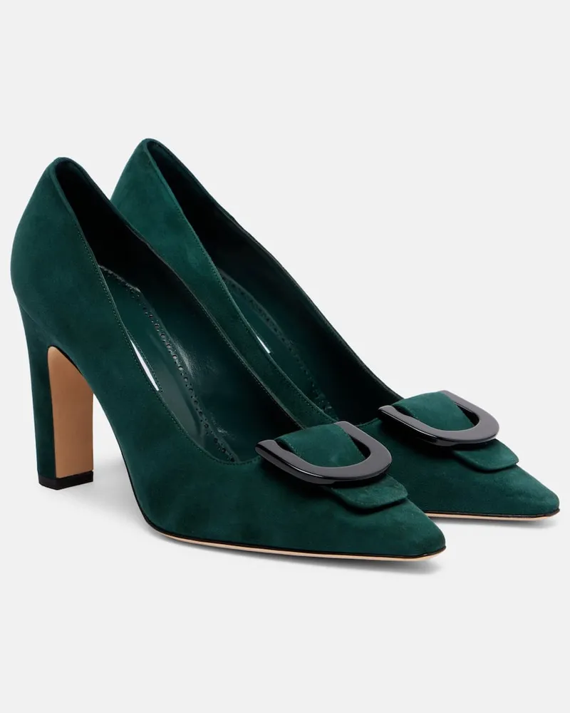 Manolo Blahnik Pumps Beti 105 aus Veloursleder Grün