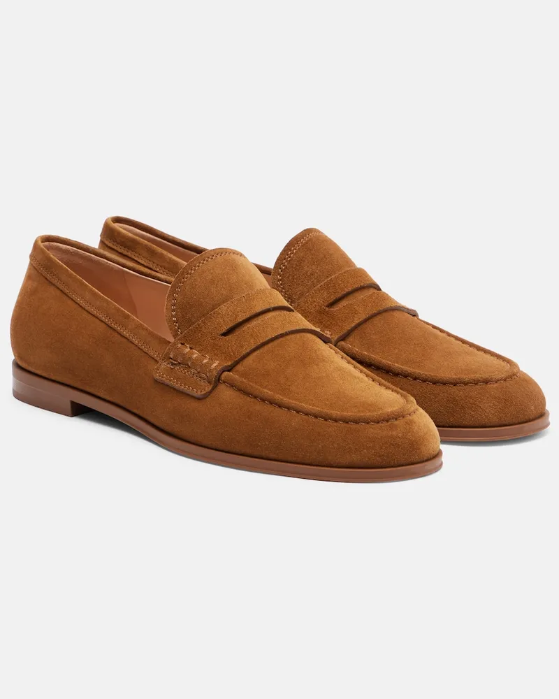 Gianvito Rossi Loafers Georgie aus Veloursleder Braun