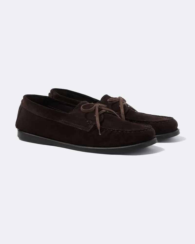 SAMAN AMEL Segelschuhe City Moc aus Veloursleder Braun