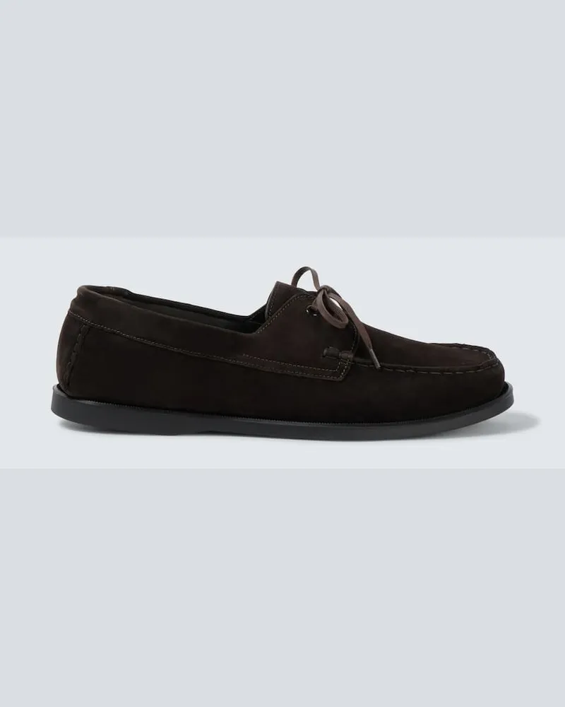 SAMAN AMEL Segelschuhe City Moc aus Veloursleder Braun