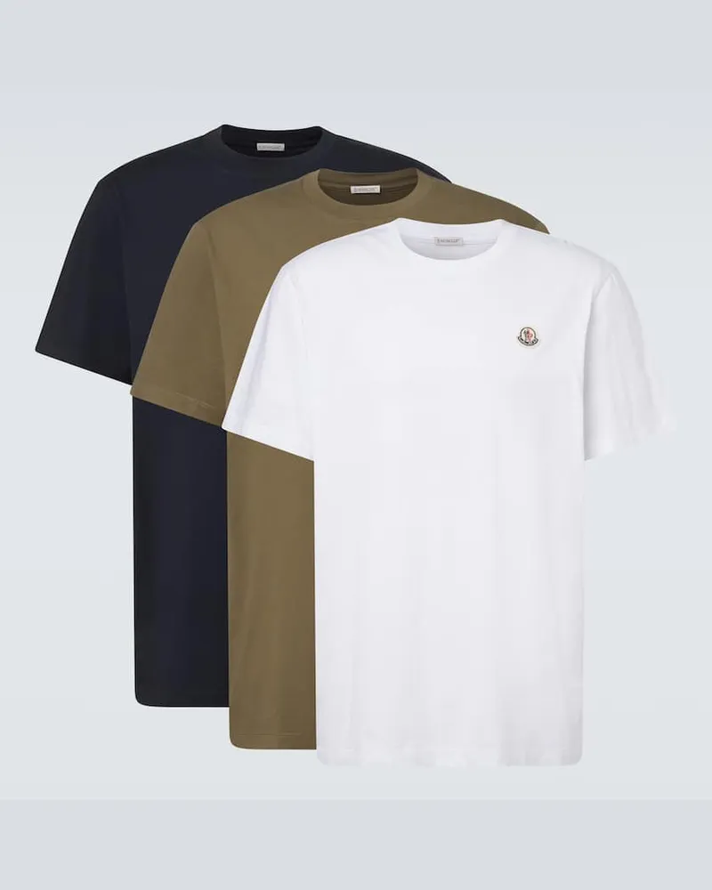 Moncler Set aus 3 T-Shirts aus Baumwoll-Jersey Multicolor