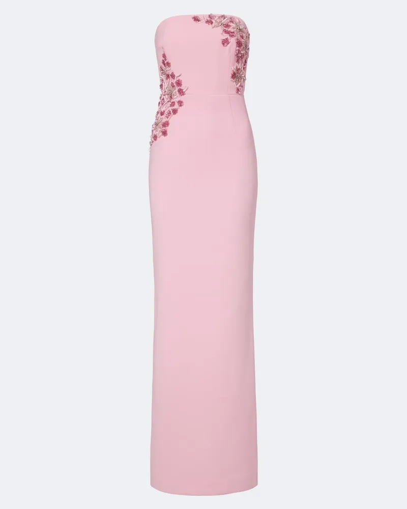 Rebecca Vallance Verzierte Robe Fresa aus Crêpe Rosa