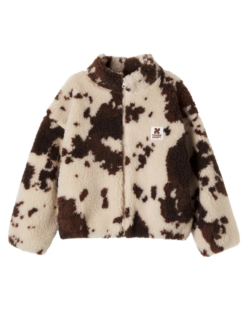 The New Society Jacke Wynn aus Teddyfleece Braun