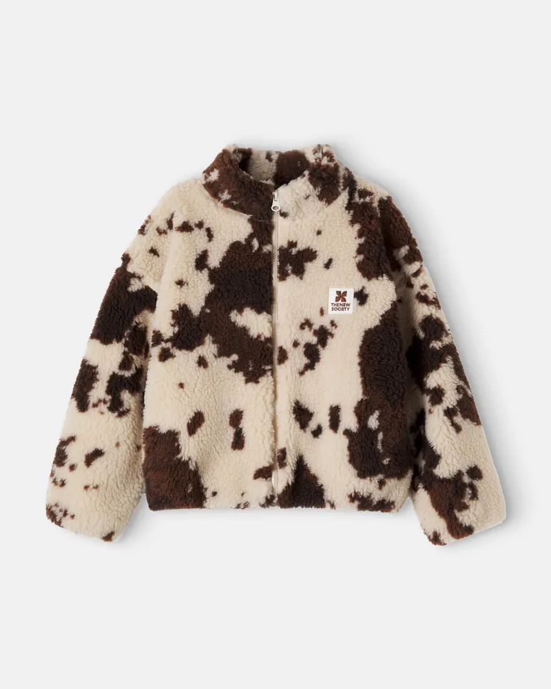 The New Society Jacke Wynn aus Teddyfleece Braun