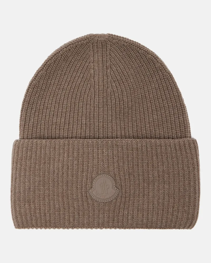 Moncler Mütze aus Wolle und Kaschmir Braun