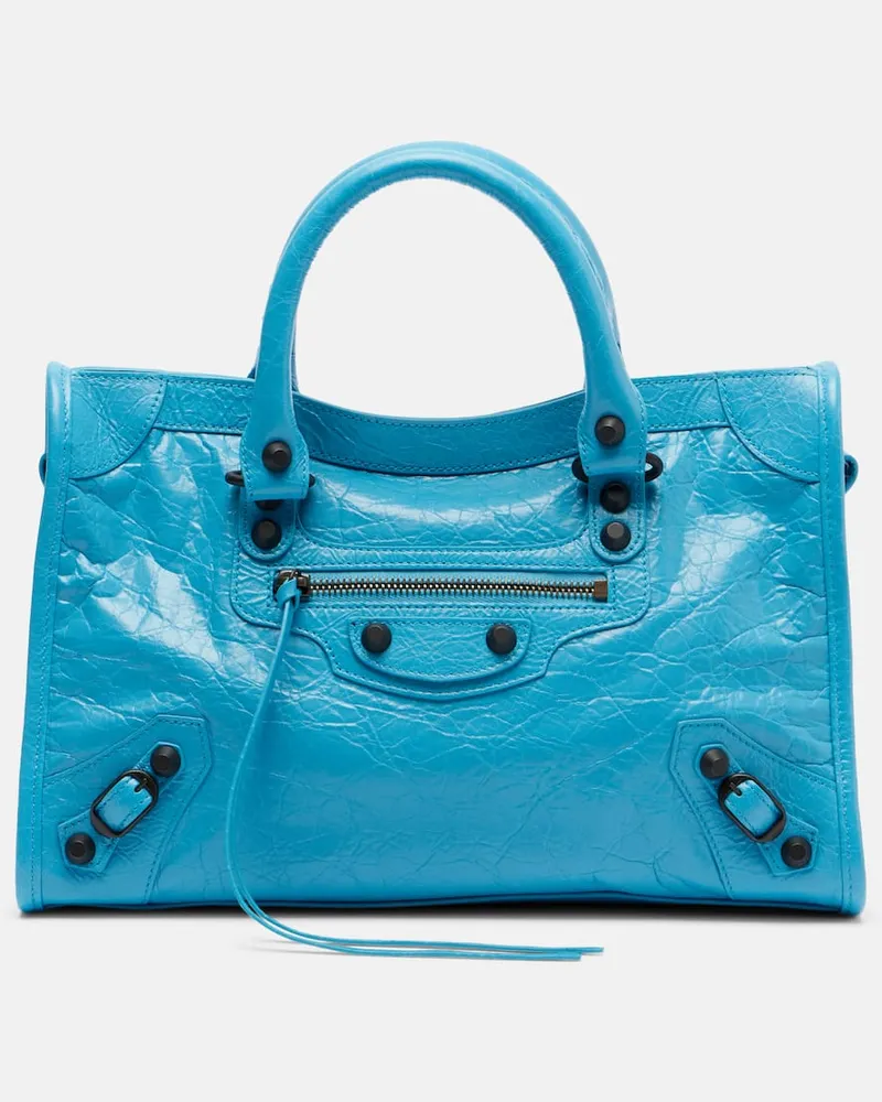 Balenciaga Tote Bag Le City Small aus Leder Blau