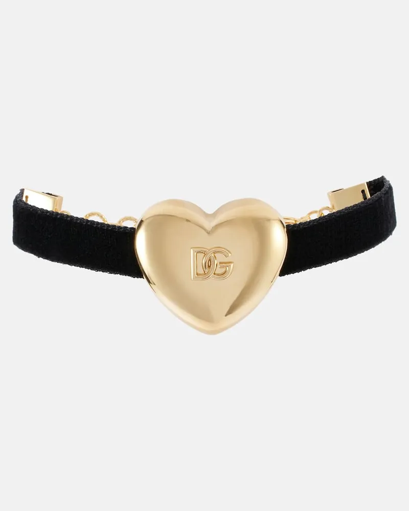 Dolce & Gabbana Armband DG aus Samt Schwarz
