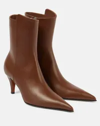 Alexander McQueen Ankle Boots aus Leder Braun