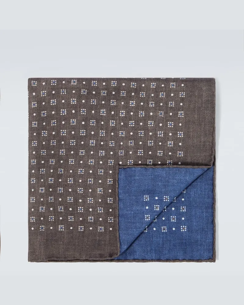 Brunello Cucinelli Einstecktuch aus Seide Braun