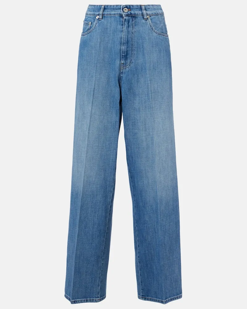Miu Miu Mid-Rise Wide-Leg Jeans Blau