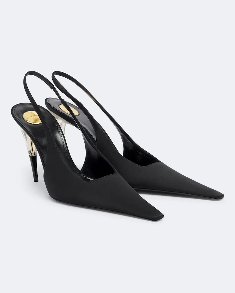 Saint Laurent Slingback-Pumps Goya aus Satin Schwarz