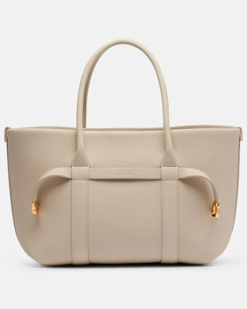 Loro Piana Shopper Ghiera Small aus Leder Weiß