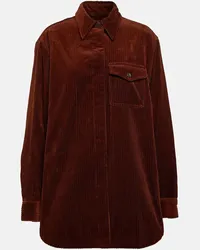 Dries van Noten Hemdjacke aus Cord Braun