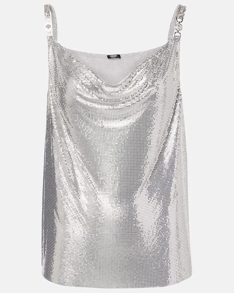 Versace Top Medusa '95 aus Metall-Mesh Silber