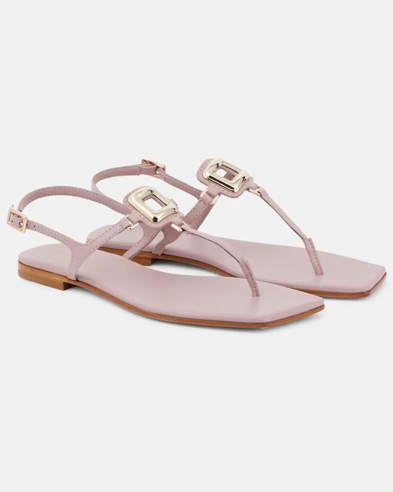 Roger Vivier Sandalen Viv' By The Sea aus Leder Rosa