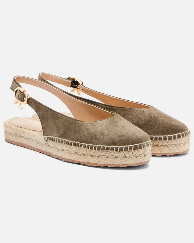 Gianvito Rossi Espadrilles Paz aus Veloursleder Grün