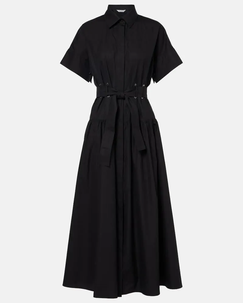Max Mara Hemdblusenkleid Agoraio aus Baumwolle Schwarz