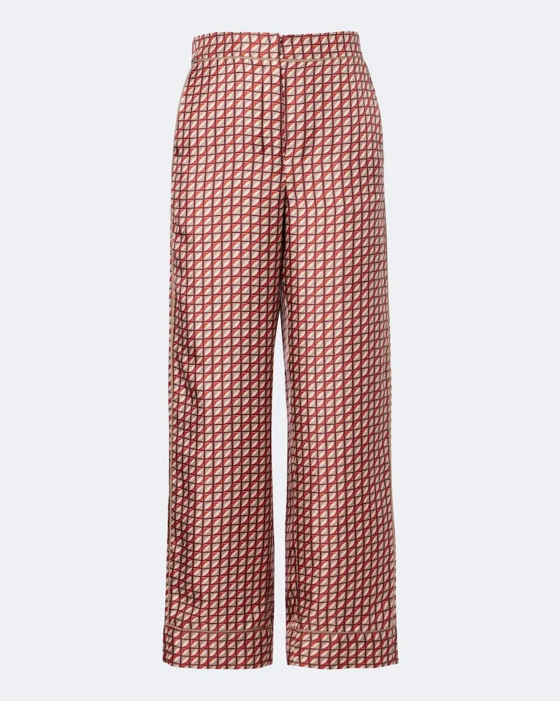 Max Mara Weite Hose aus Seide Multicolor