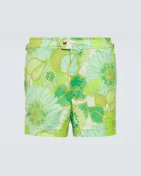 Tom Ford Bedruckte Badeshorts Gruen