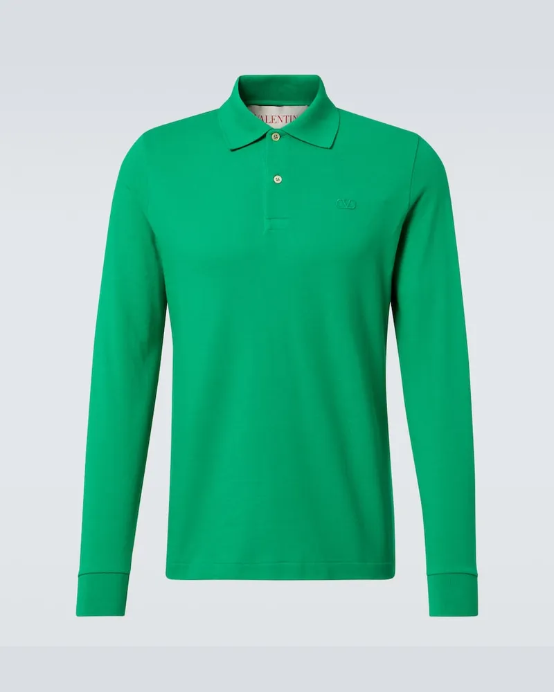 Valentino Garavani Polopullover aus Baumwolle Grün
