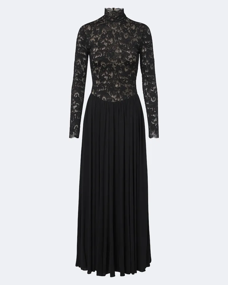 Zimmermann Maxikleid aus Spitze und Jersey Schwarz