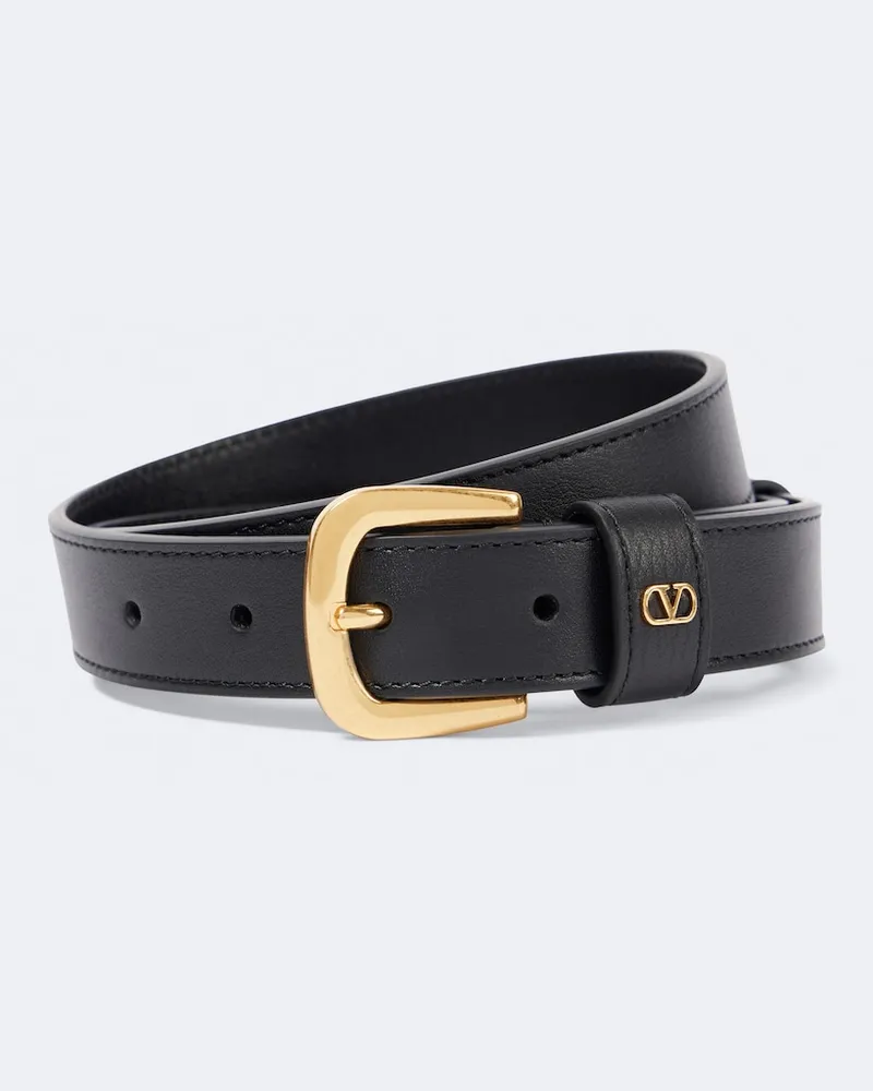 Valentino Garavani Gürtel VLogo Signature aus Leder Schwarz