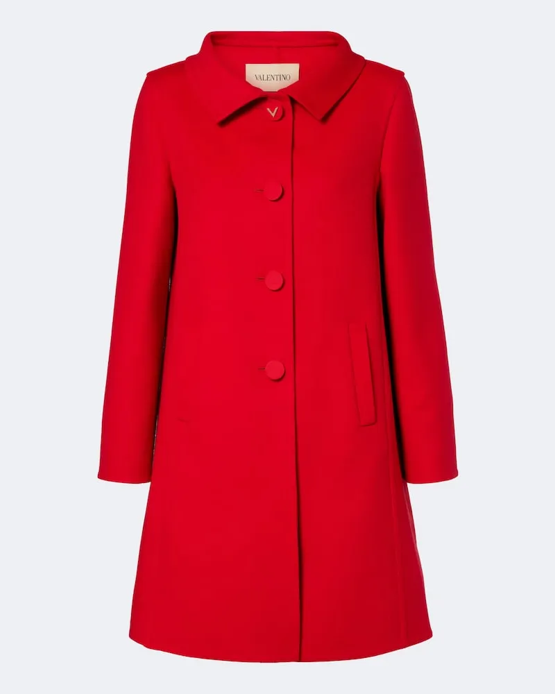 Valentino Garavani Mantel aus Wolle und Kaschmir Rot