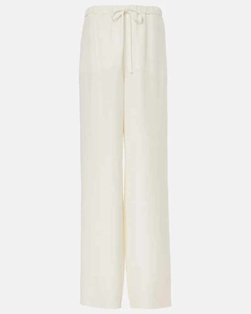 Valentino Garavani Weite High-Rise-Hose aus Cady Couture Weiß
