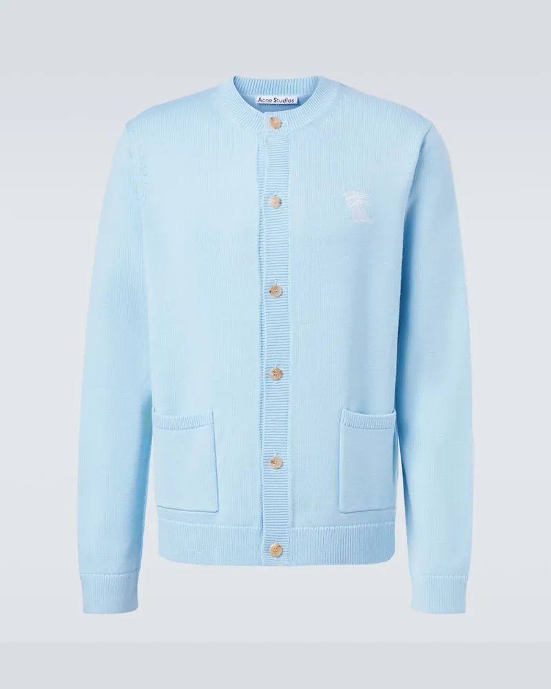Acne Studios Bestickter Cardigan aus Wolle Blau