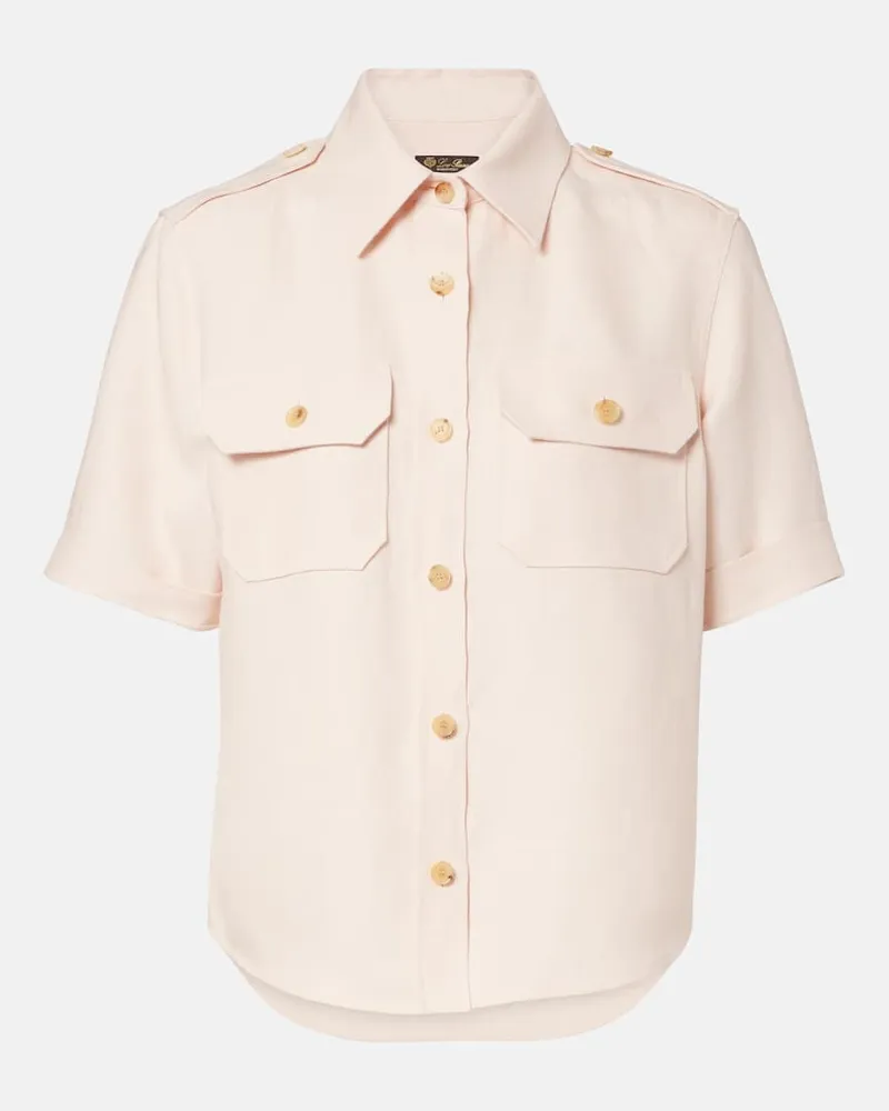 Loro Piana Hemd Annalisa aus Leinen Rosa