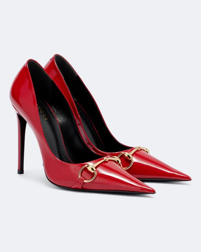 Gucci Pumps Donna Horsebit aus Lackleder Rot