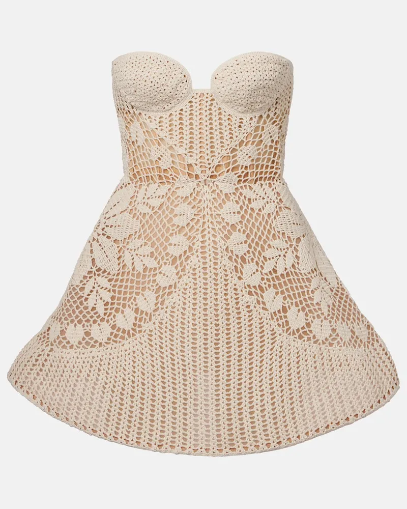 Magda Butrym Bustier-Kleid aus Häkelstrick Beige