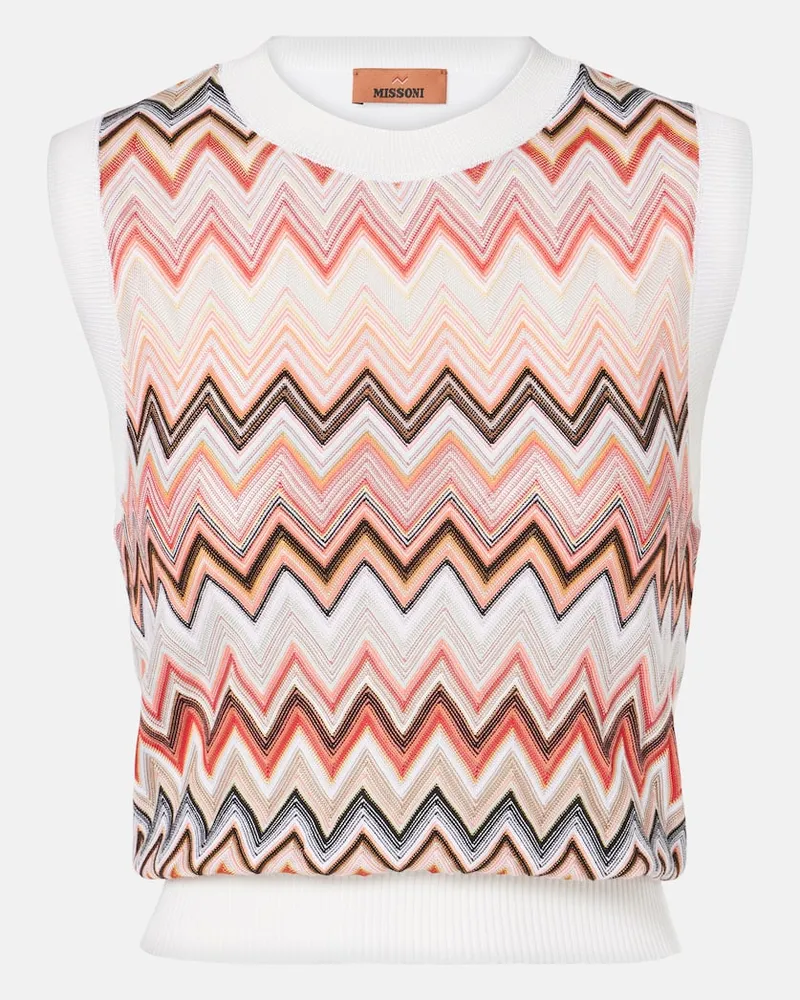 Missoni Top mit Häkelstrick Neutral
