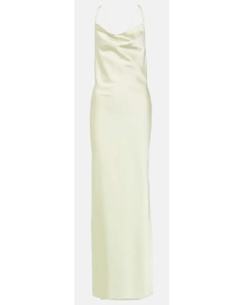 ROTATE Birger Christensen Slipdress aus Satin Gruen