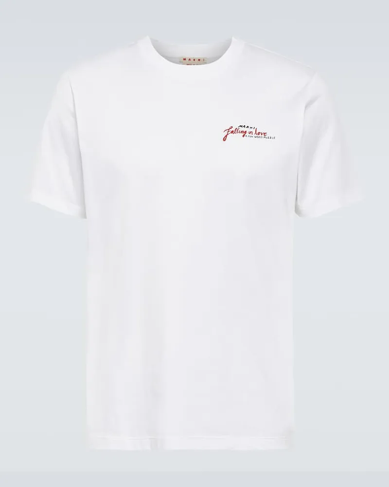 Marni T-Shirt aus Baumwoll-Jersey Weiss