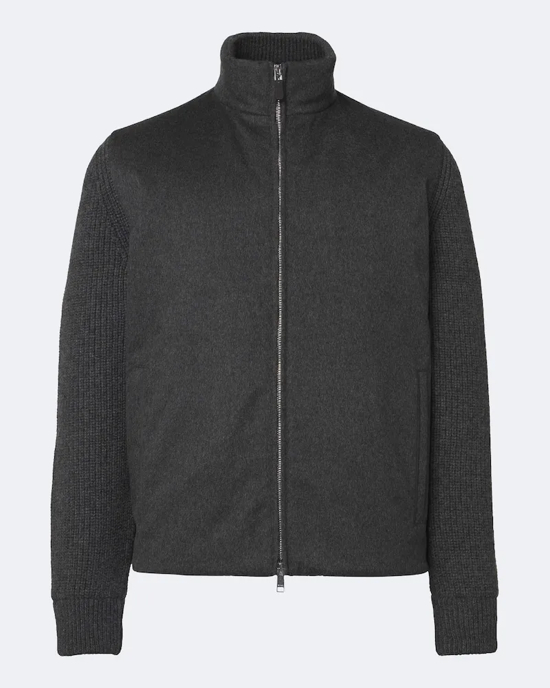 Ermenegildo Zegna Pullover mit Reißverschluss aus Kaschmir Grau