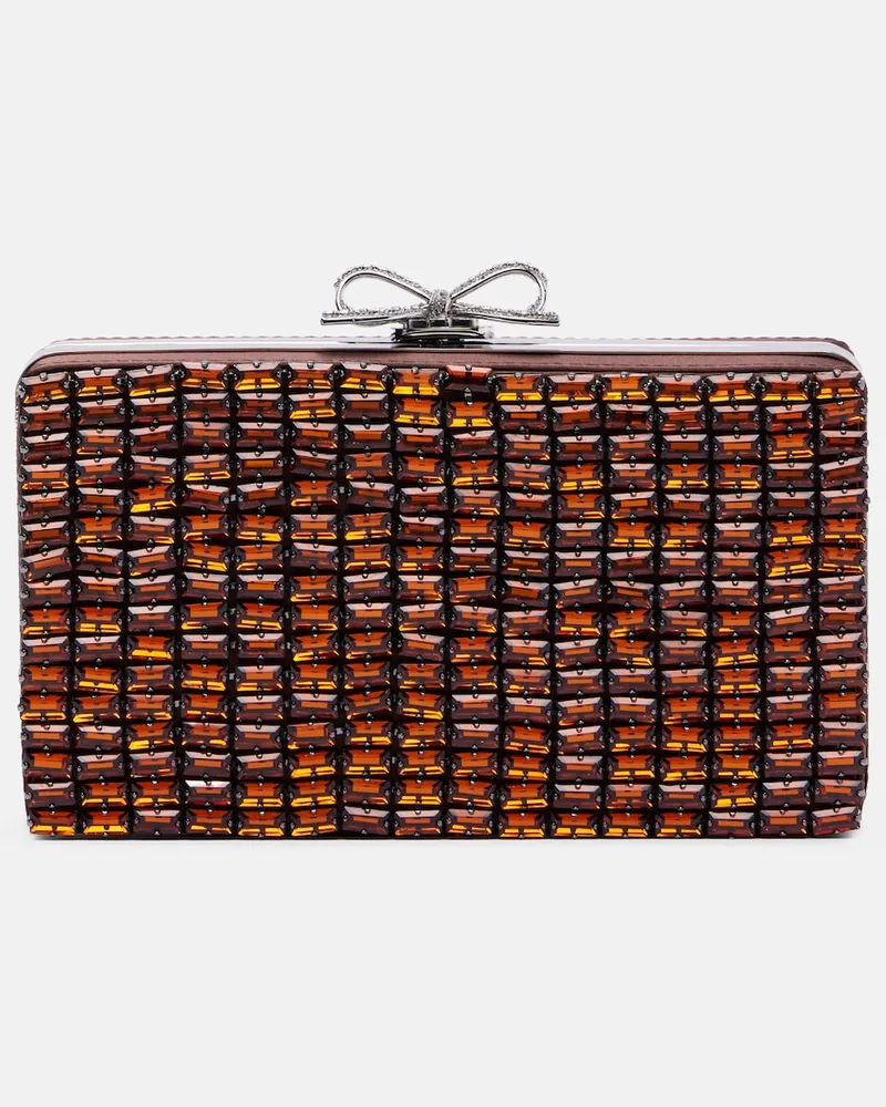 Self-Portrait Verzierte Clutch Braun