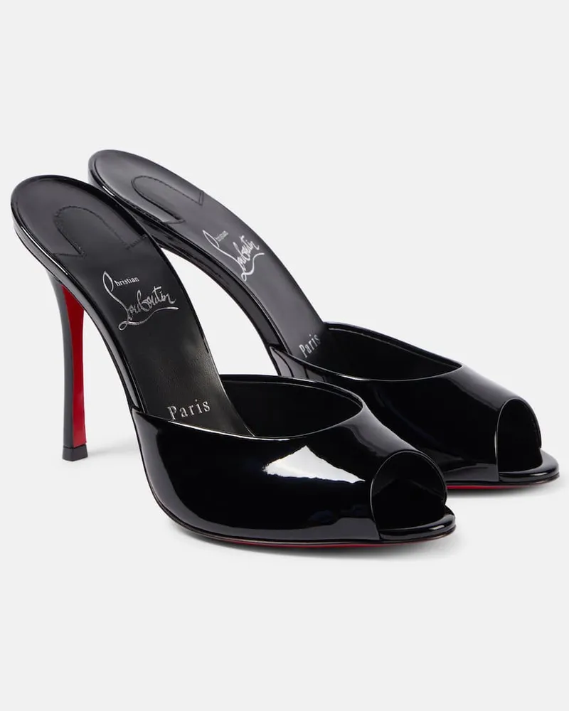 Christian Louboutin Pantoletten Me Dolly 100 aus Lackleder Schwarz