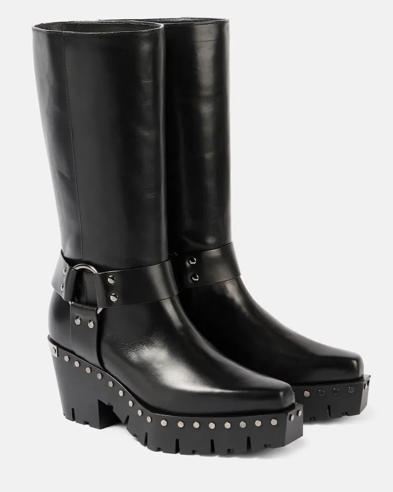 Jimmy Choo Verzierte Bikerstiefel Quinn 75 aus Leder Schwarz